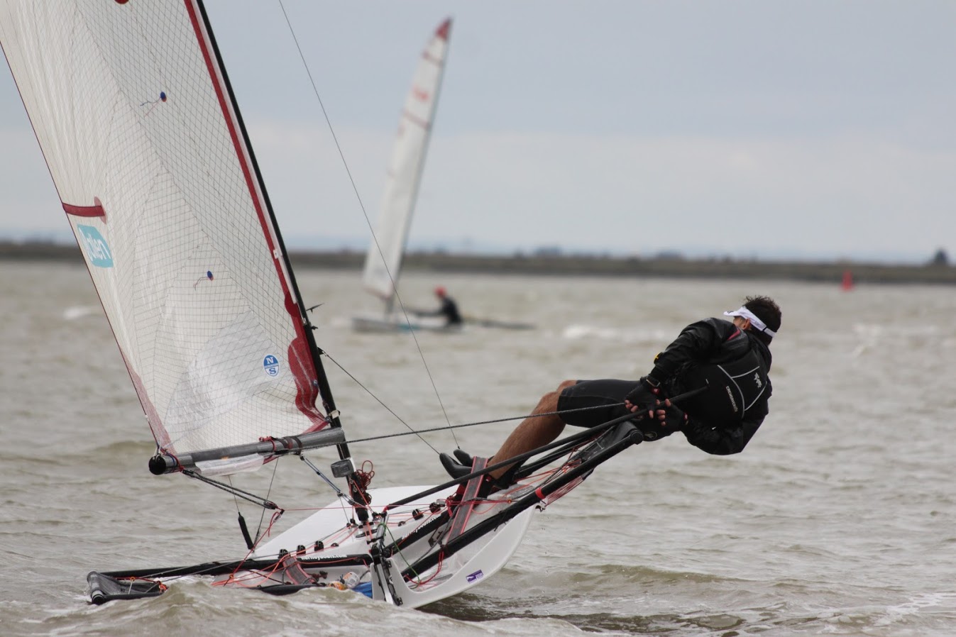 Blaze dinghy mid tack on the river crouch..